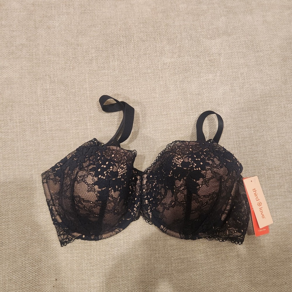 Thirdlove 34E Black All Day Lace T-Shirt Bra NWT